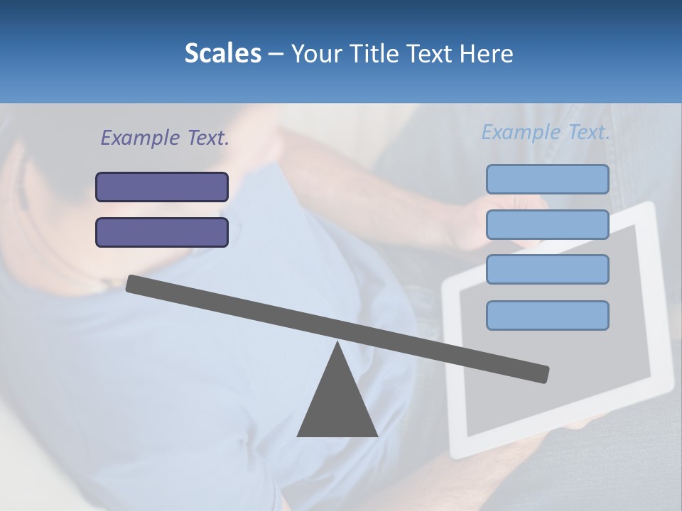 A Man Sitting On A Couch Holding A Tablet PowerPoint Template