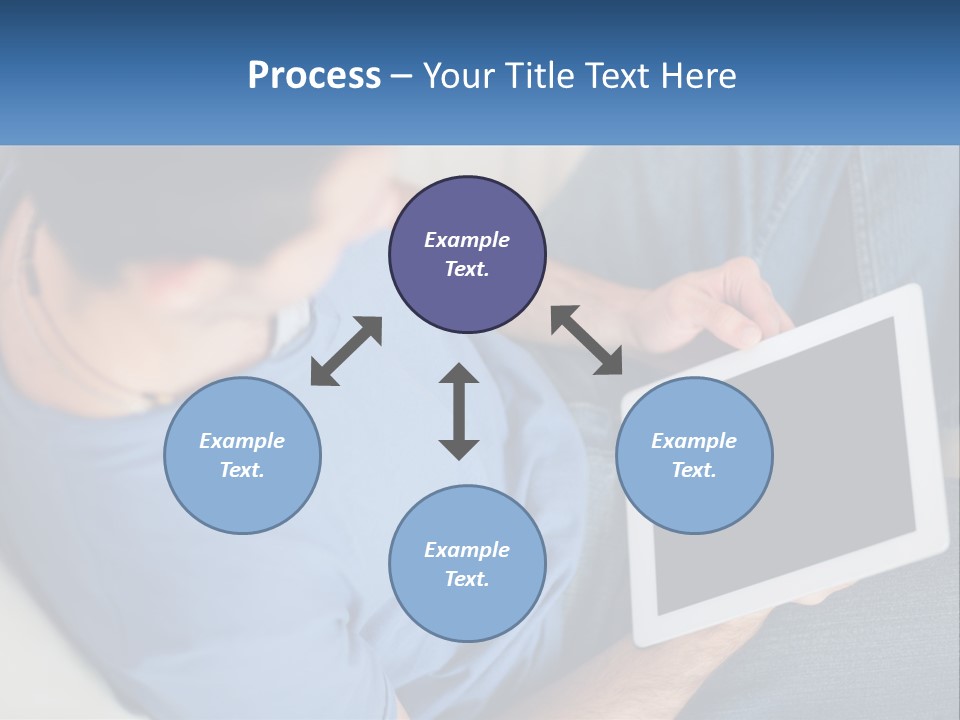 A Man Sitting On A Couch Holding A Tablet PowerPoint Template