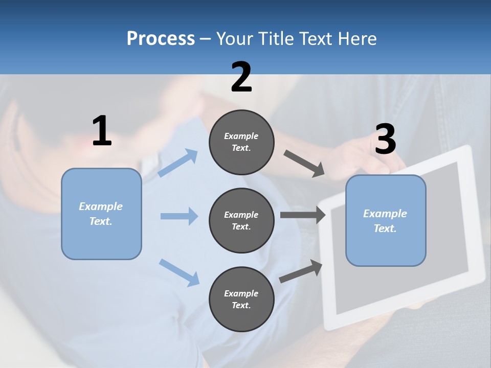 A Man Sitting On A Couch Holding A Tablet PowerPoint Template