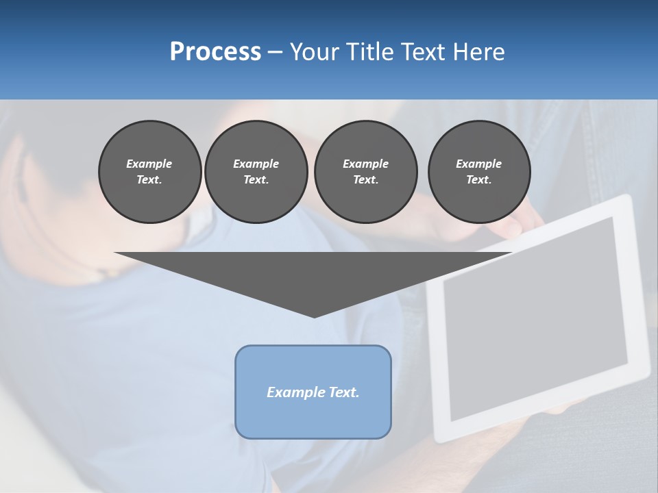 A Man Sitting On A Couch Holding A Tablet PowerPoint Template