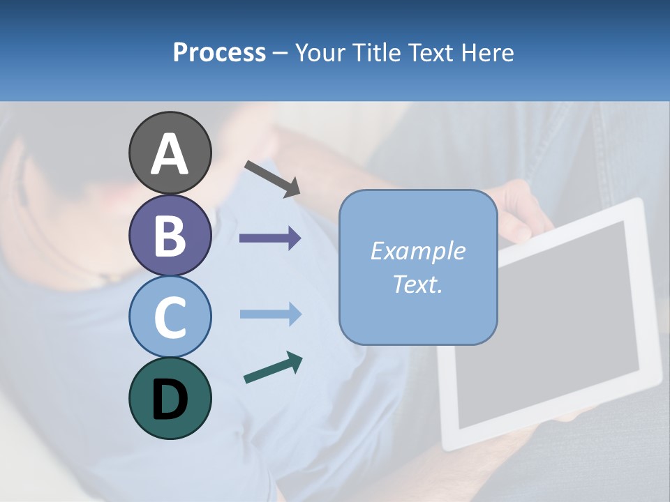 A Man Sitting On A Couch Holding A Tablet PowerPoint Template