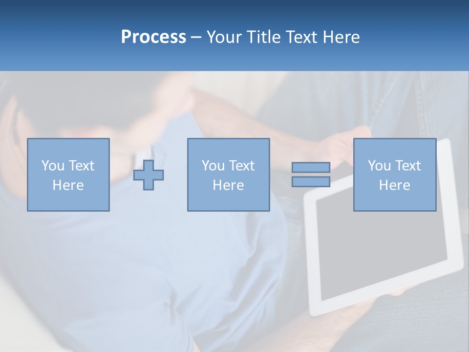 A Man Sitting On A Couch Holding A Tablet PowerPoint Template