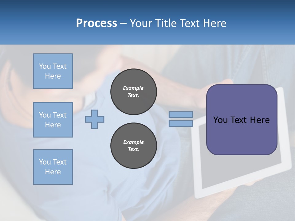A Man Sitting On A Couch Holding A Tablet PowerPoint Template