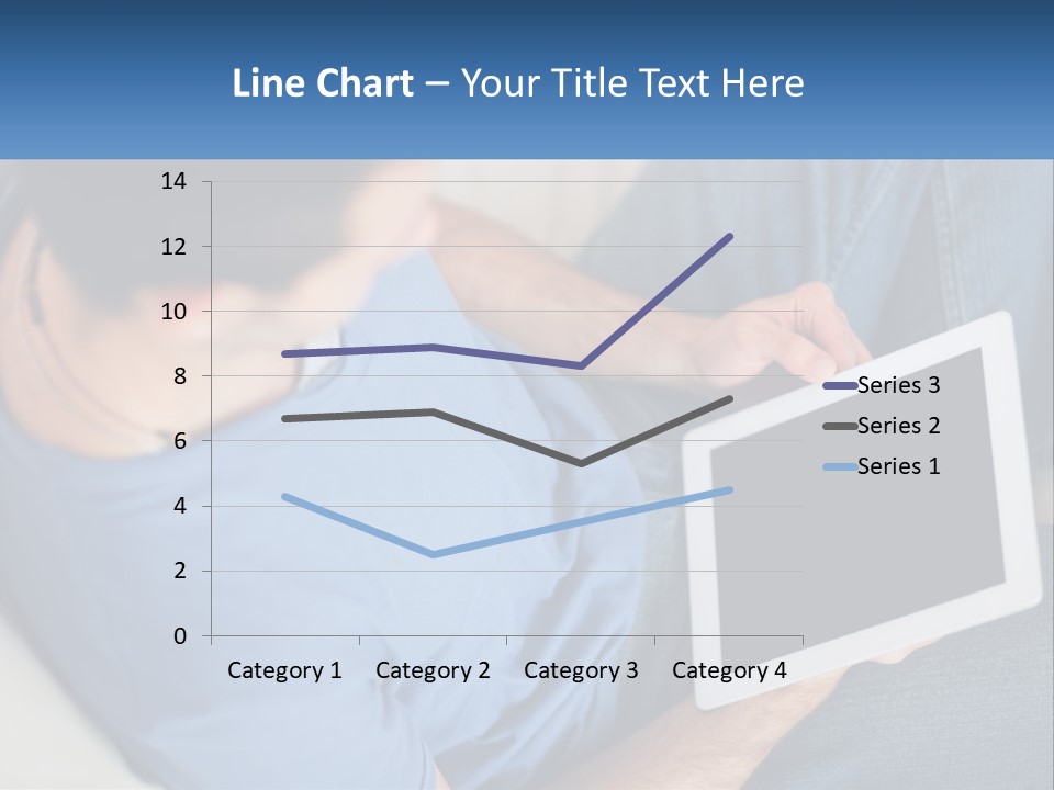 A Man Sitting On A Couch Holding A Tablet PowerPoint Template