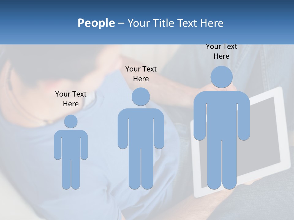 A Man Sitting On A Couch Holding A Tablet PowerPoint Template