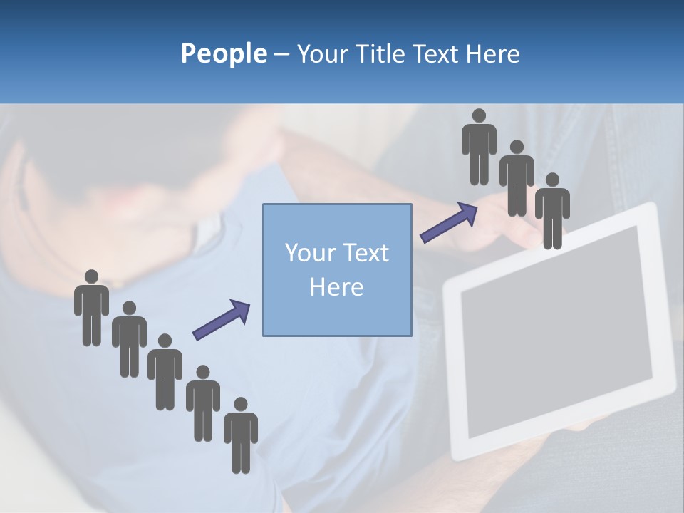 A Man Sitting On A Couch Holding A Tablet PowerPoint Template