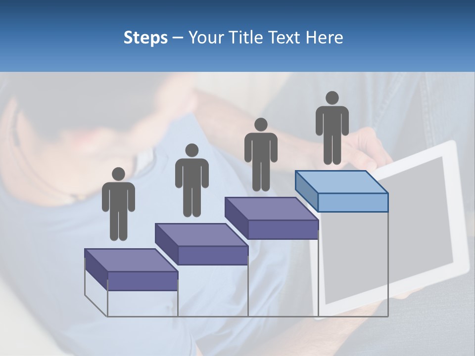 A Man Sitting On A Couch Holding A Tablet PowerPoint Template