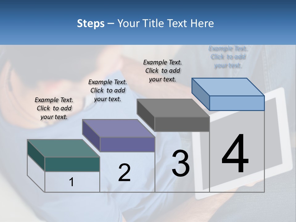 A Man Sitting On A Couch Holding A Tablet PowerPoint Template