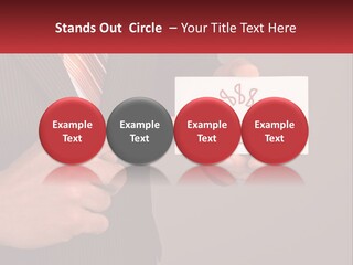 A Man In A Suit Pointing At A Business Card PowerPoint Template