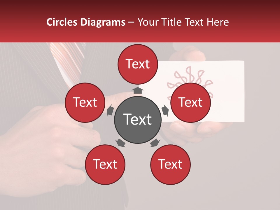 A Man In A Suit Pointing At A Business Card PowerPoint Template
