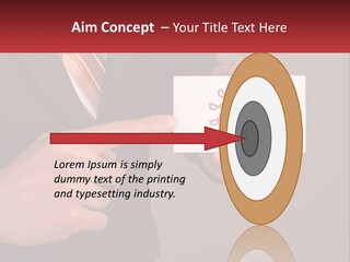 A Man In A Suit Pointing At A Business Card PowerPoint Template