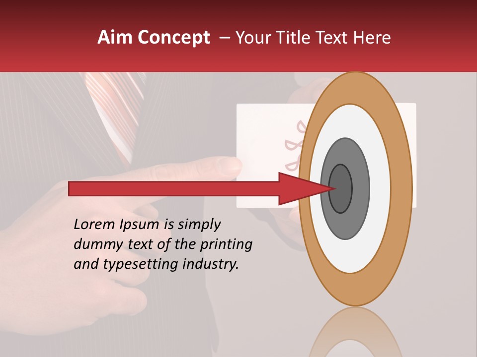 A Man In A Suit Pointing At A Business Card PowerPoint Template