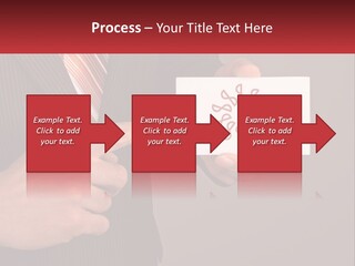 A Man In A Suit Pointing At A Business Card PowerPoint Template