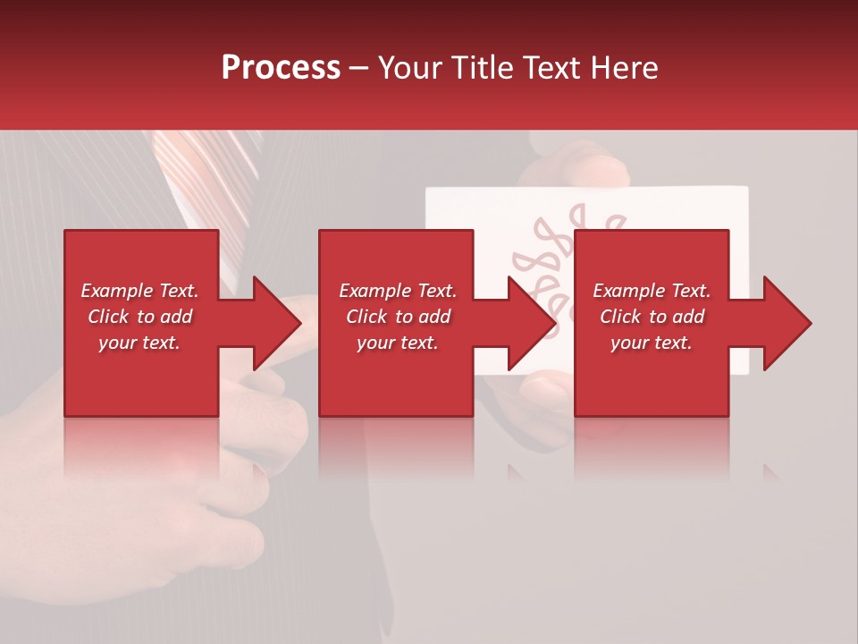 A Man In A Suit Pointing At A Business Card PowerPoint Template