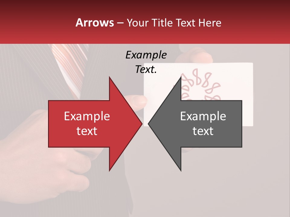 A Man In A Suit Pointing At A Business Card PowerPoint Template