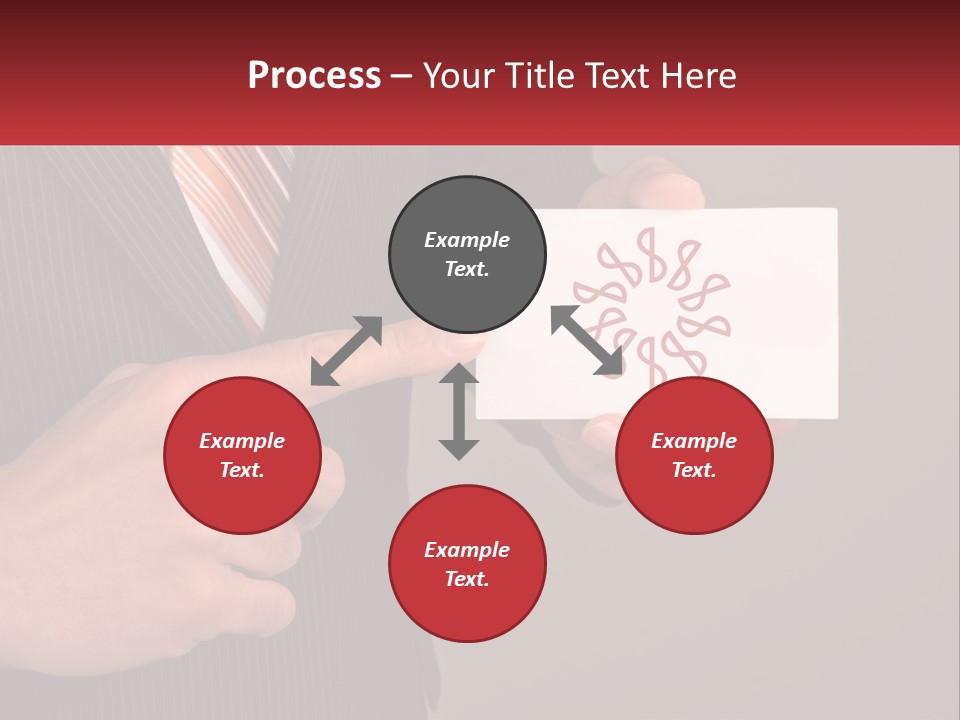 A Man In A Suit Pointing At A Business Card PowerPoint Template