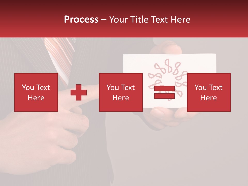 A Man In A Suit Pointing At A Business Card PowerPoint Template