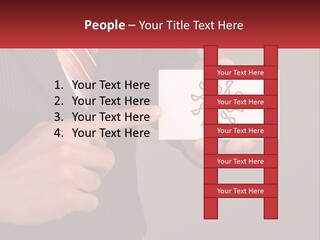 A Man In A Suit Pointing At A Business Card PowerPoint Template