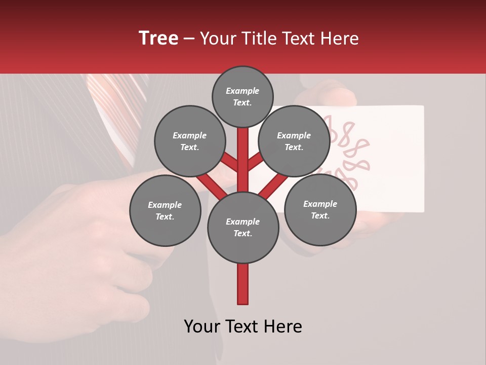 A Man In A Suit Pointing At A Business Card PowerPoint Template