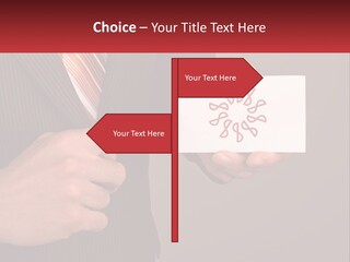 A Man In A Suit Pointing At A Business Card PowerPoint Template