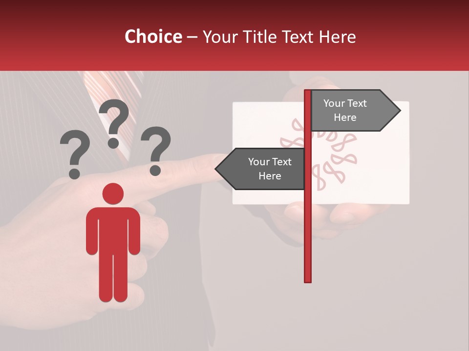 A Man In A Suit Pointing At A Business Card PowerPoint Template