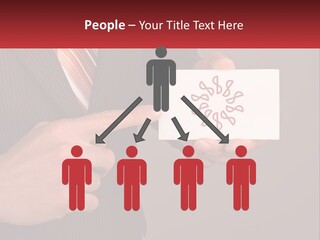 A Man In A Suit Pointing At A Business Card PowerPoint Template