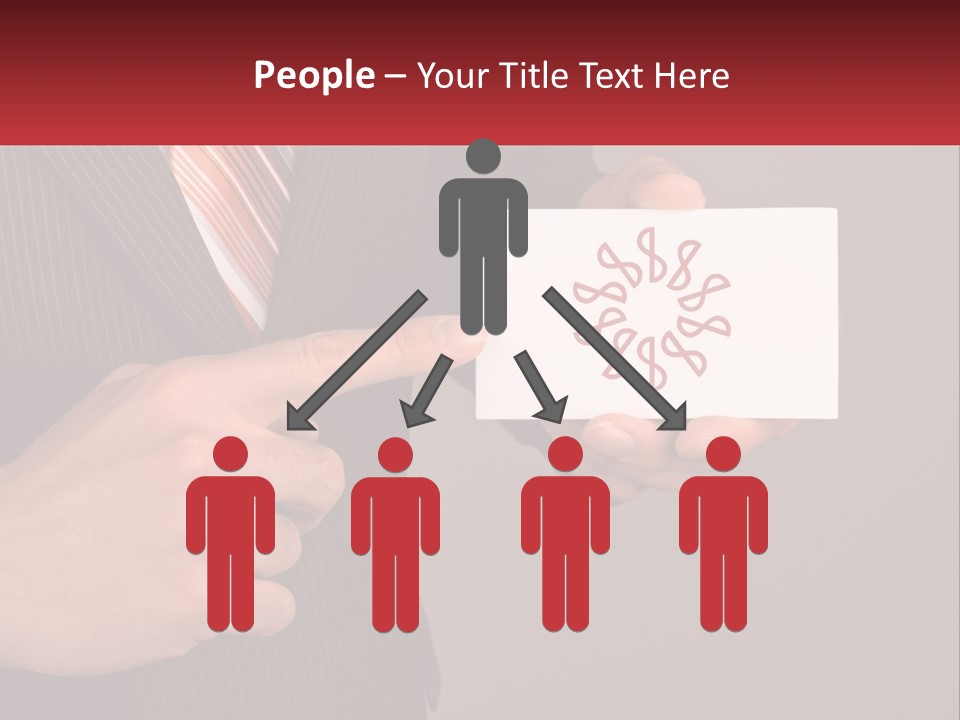A Man In A Suit Pointing At A Business Card PowerPoint Template