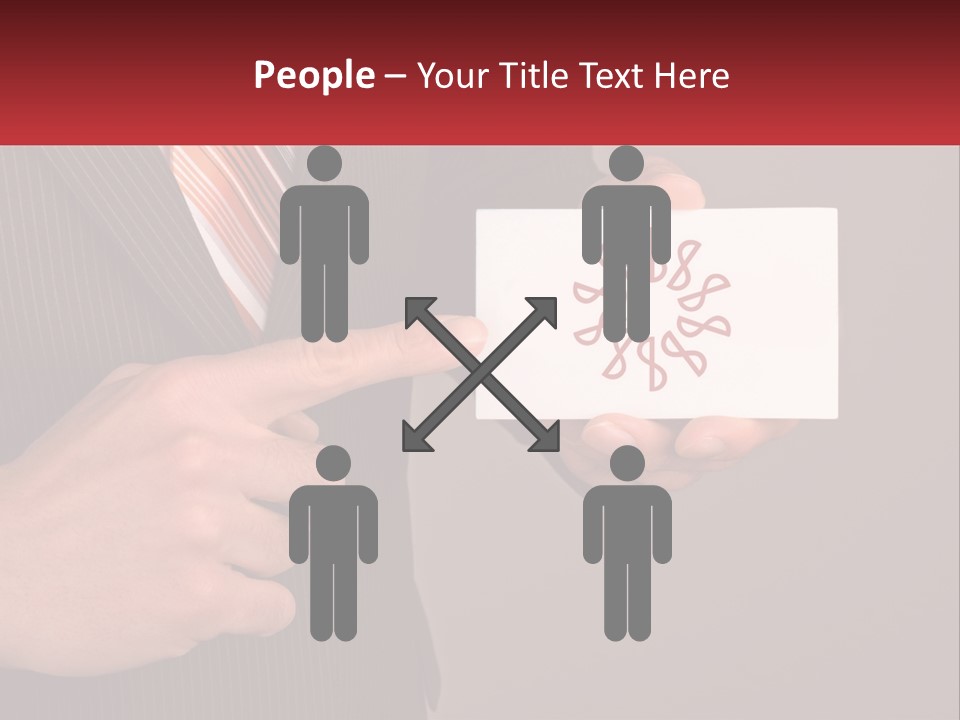 A Man In A Suit Pointing At A Business Card PowerPoint Template