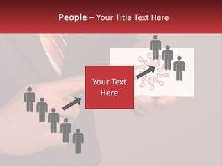 A Man In A Suit Pointing At A Business Card PowerPoint Template