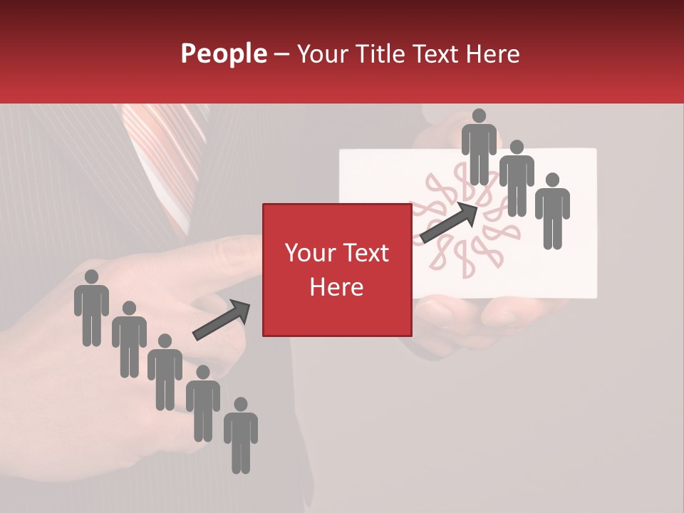 A Man In A Suit Pointing At A Business Card PowerPoint Template