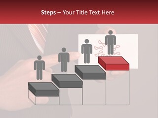 A Man In A Suit Pointing At A Business Card PowerPoint Template