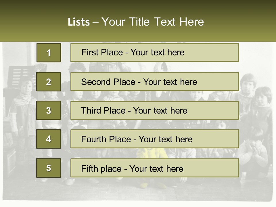A Group Of Children Posing For A Picture PowerPoint Template