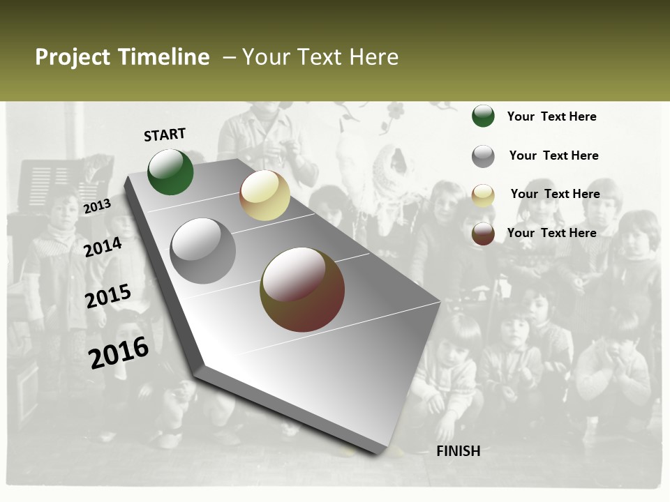 A Group Of Children Posing For A Picture PowerPoint Template