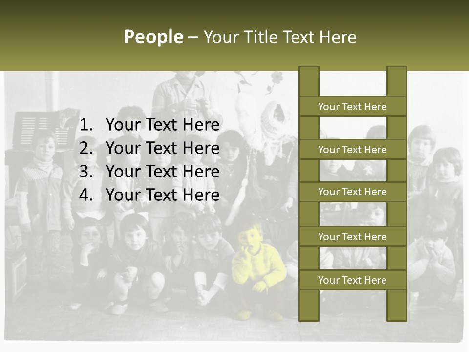 A Group Of Children Posing For A Picture PowerPoint Template