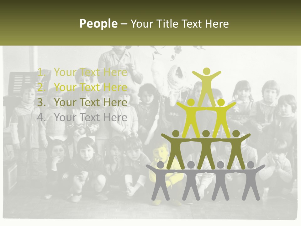 A Group Of Children Posing For A Picture PowerPoint Template