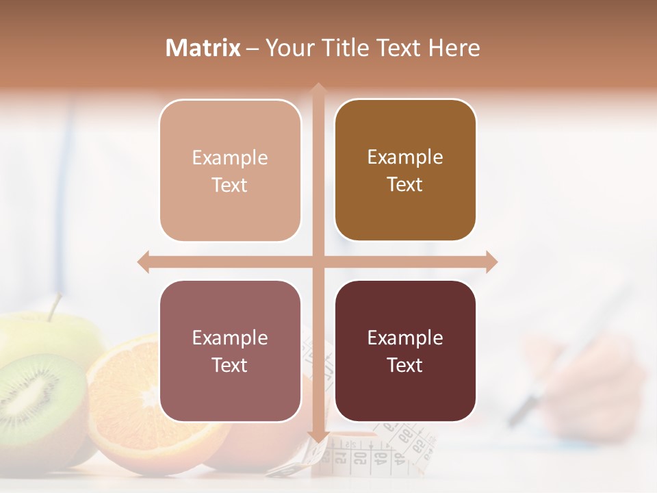 A Doctor Writing On A Piece Of Paper Next To Fruit PowerPoint Template