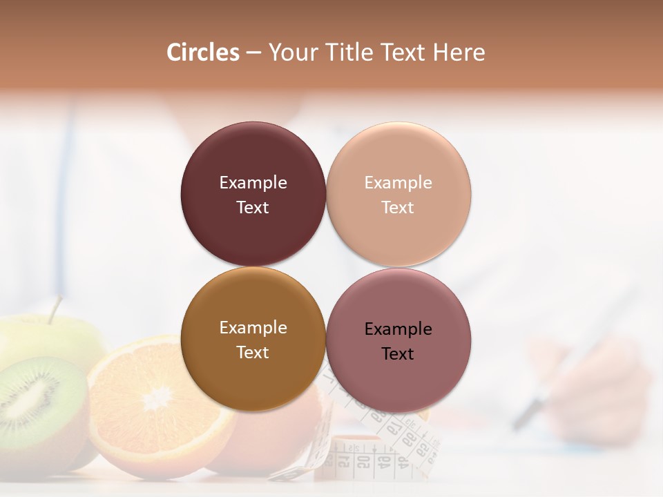 A Doctor Writing On A Piece Of Paper Next To Fruit PowerPoint Template