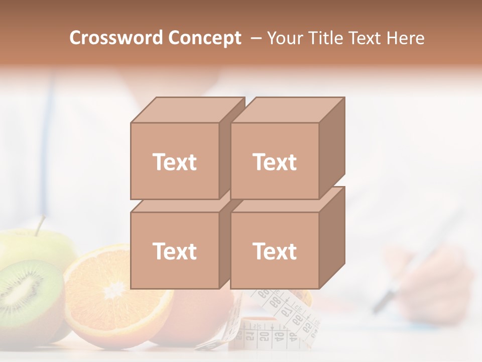 A Doctor Writing On A Piece Of Paper Next To Fruit PowerPoint Template