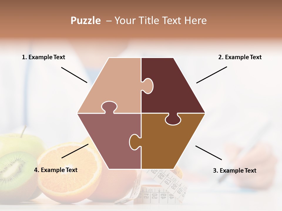 A Doctor Writing On A Piece Of Paper Next To Fruit PowerPoint Template