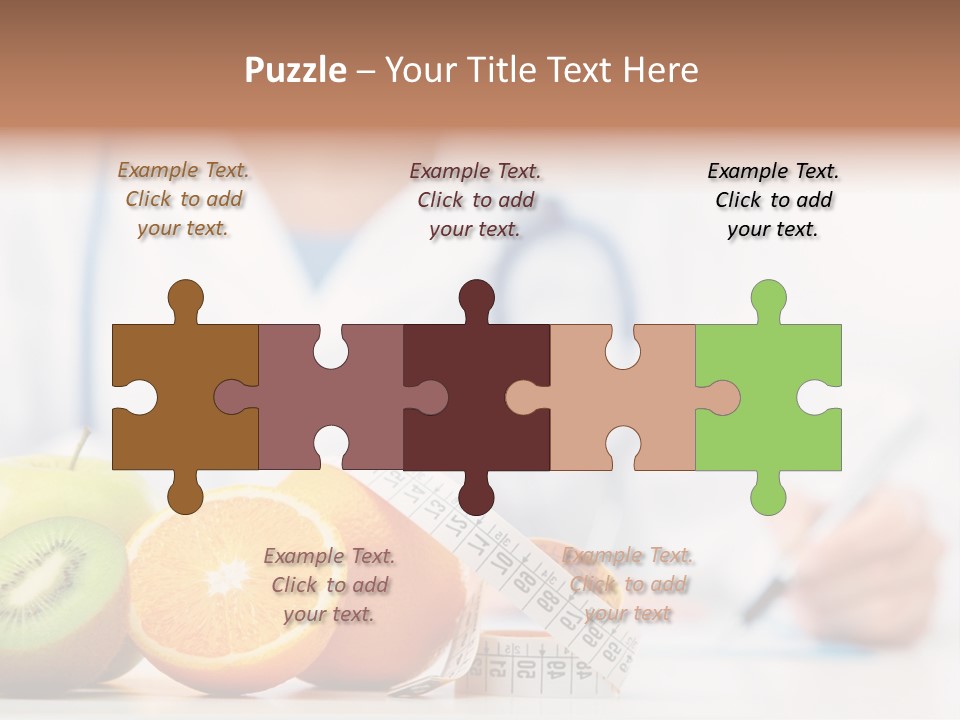 A Doctor Writing On A Piece Of Paper Next To Fruit PowerPoint Template