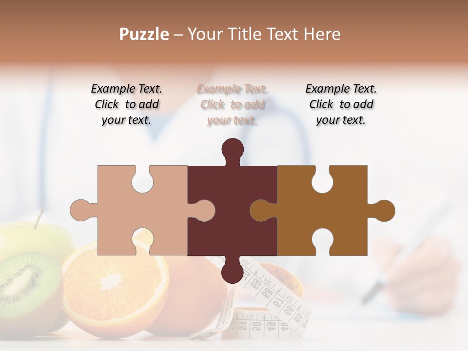 A Doctor Writing On A Piece Of Paper Next To Fruit PowerPoint Template