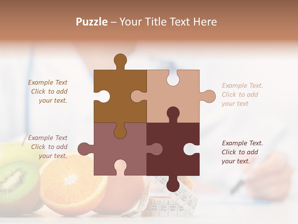 A Doctor Writing On A Piece Of Paper Next To Fruit PowerPoint Template