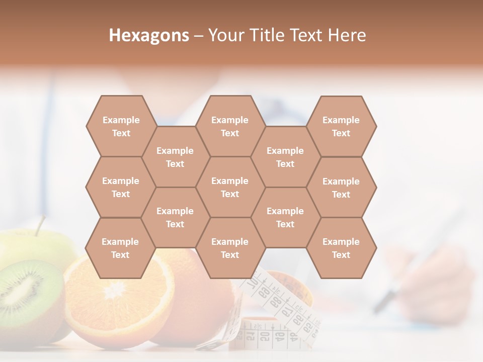 A Doctor Writing On A Piece Of Paper Next To Fruit PowerPoint Template