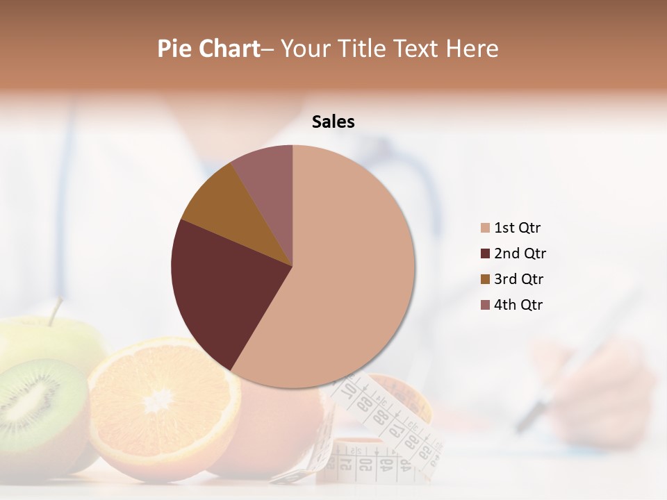 A Doctor Writing On A Piece Of Paper Next To Fruit PowerPoint Template