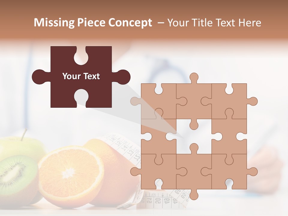 A Doctor Writing On A Piece Of Paper Next To Fruit PowerPoint Template