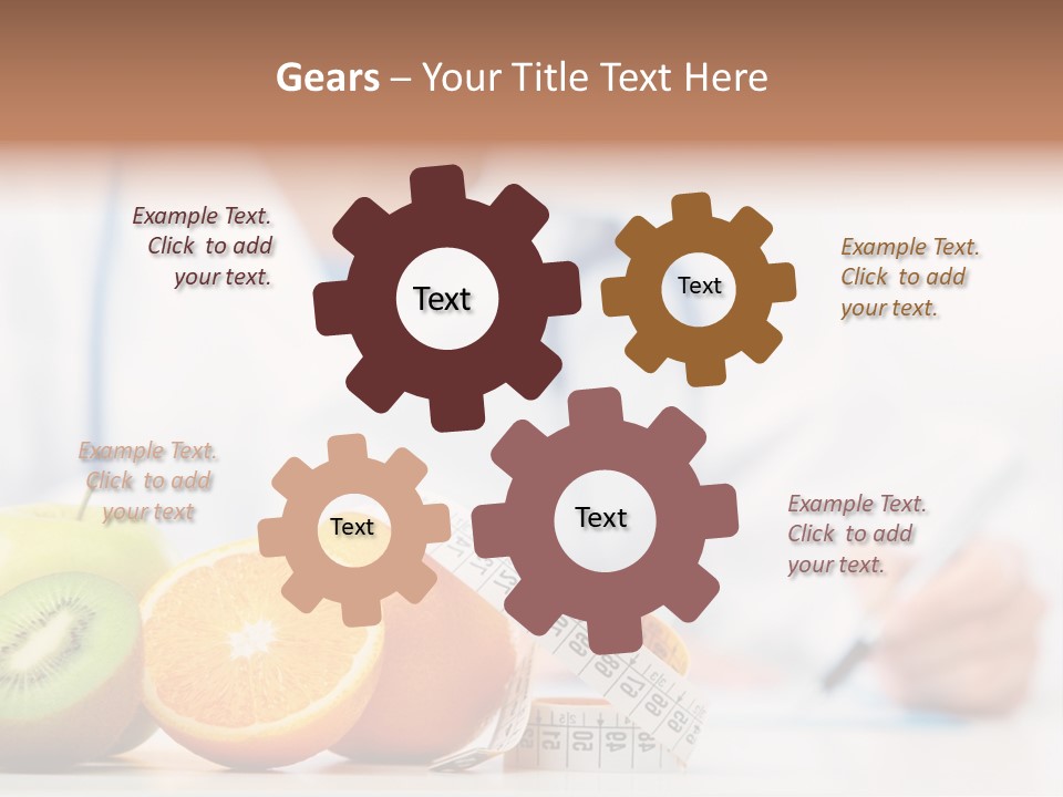 A Doctor Writing On A Piece Of Paper Next To Fruit PowerPoint Template