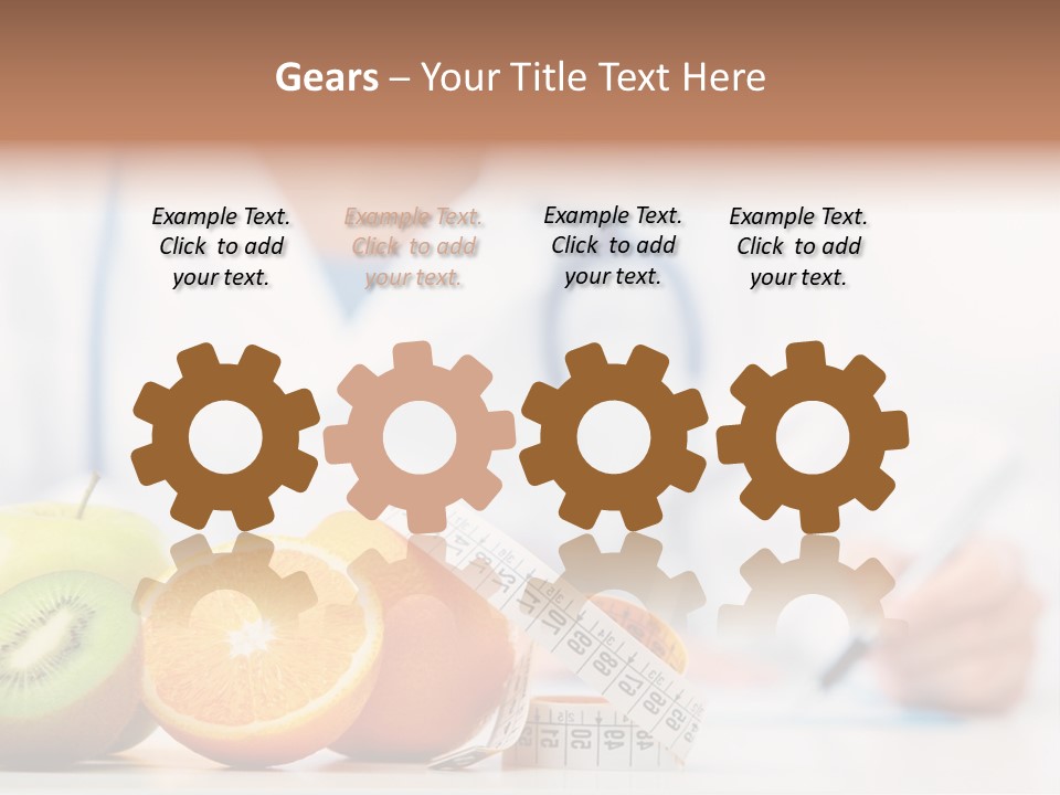 A Doctor Writing On A Piece Of Paper Next To Fruit PowerPoint Template