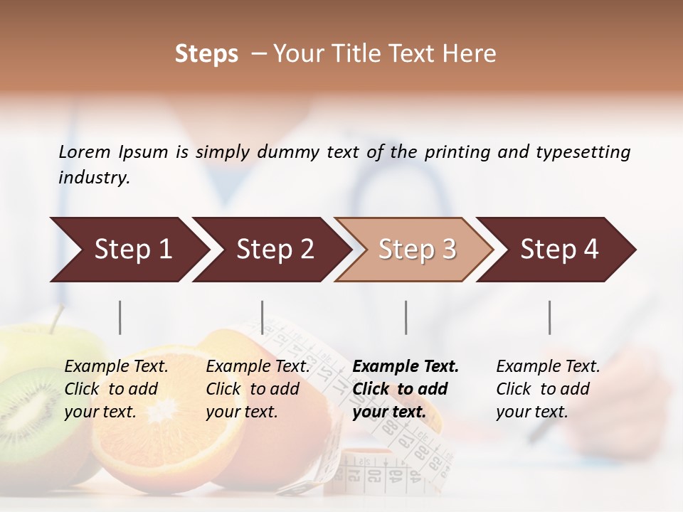 A Doctor Writing On A Piece Of Paper Next To Fruit PowerPoint Template