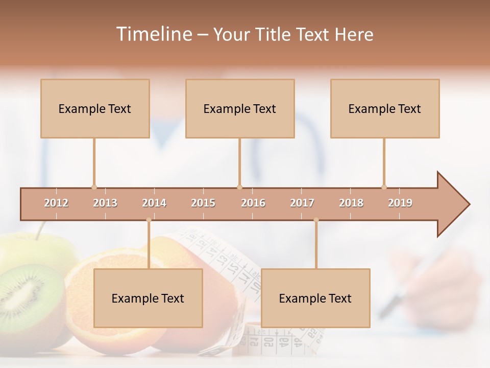 A Doctor Writing On A Piece Of Paper Next To Fruit PowerPoint Template