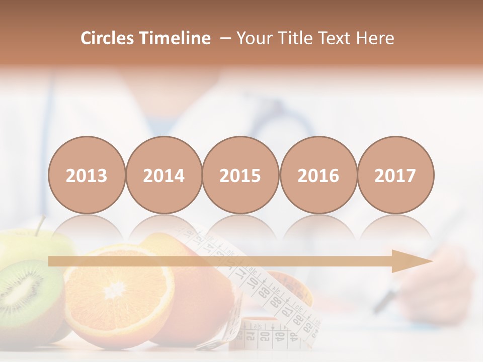 A Doctor Writing On A Piece Of Paper Next To Fruit PowerPoint Template